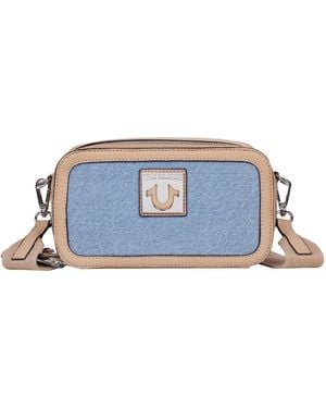 TRUE RELIGION Horseshoe Plaque Crossbody Camera Bag - Blue