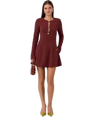 Rachel Roy Dita Mini Long-sleeve Fitted Dress - Red