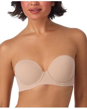 On Gossamer Underwire Strapless Plunging Sleek Micro Bra - Brown