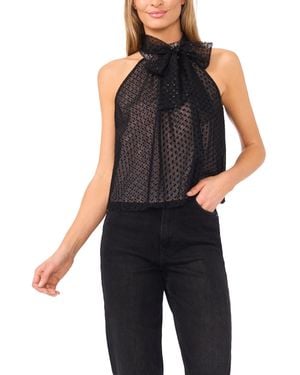 Cece Flowy Halter Sleeveless Top - Black