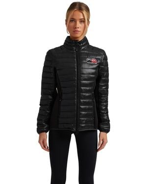 Jacket Short Funnel-neck Puffer Jacket - Black