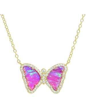 KAMARIA Mini Butterfly Necklace - Pink