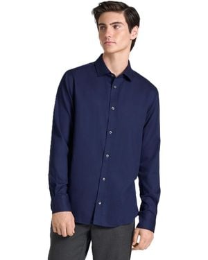 Ted Baker Lancaster Herringbone-weave Classic-fit Button-down Shirt - Blue