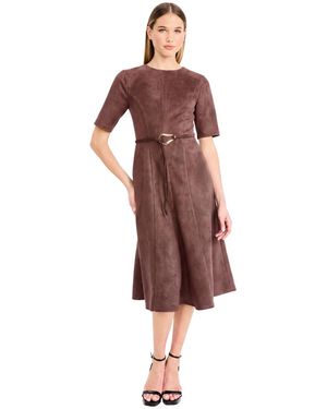 Maggy London Short-sleeve Fit And Flare Dress - Red
