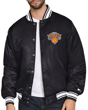 Starter New York Knicks Triangle Full-snap Varsity Jacket - Black