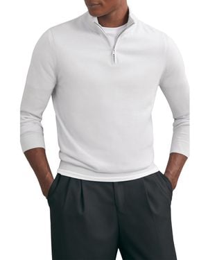 Reiss Merino Wool Half-zip Funnel Neck Sweater - White