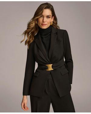 Donna Karan Belted Blazer - Black