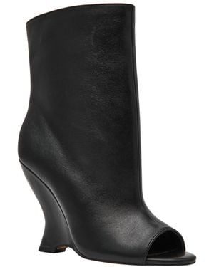 Steve Madden Rylix Peep Toe Sculpted Wedge Booties - Black