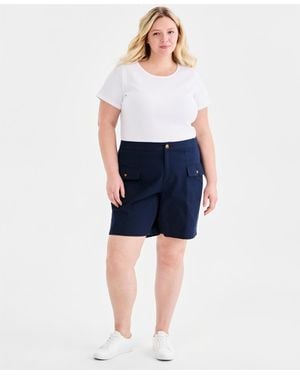 Style & Co. Plus Size High-rise Bermuda Shorts - Blue