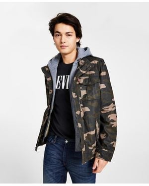 Levi's Sherpa Lined Two Pocket Hooded Trucker Jacket - Multicolor