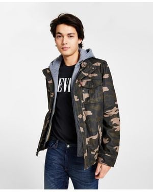 Levi's Sherpa Lined Two Pocket Hooded Trucker Jacket - Multicolor