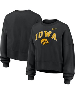 Nike Iowa Hawkeyes Oversized Phoenix Arch Pullover Sweatshirt - Black