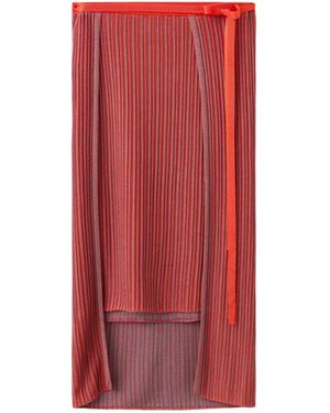 Mango Ribbed Midi Asymmetrical Skirt - Red