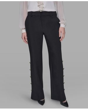 Karl Lagerfeld Mid-rise Flared Pants - Blue