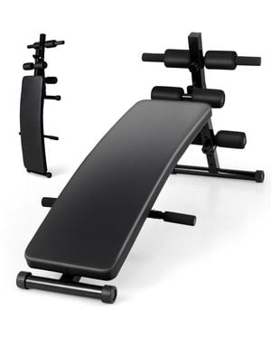 SUGIFT Adjustable Decline Sit Up Bench For Exercise For Home Gym - Black