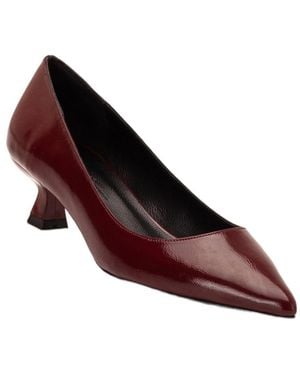 Forever & Always Shoes Helly Kitten Heel Leather Stiletto Pumps - Brown
