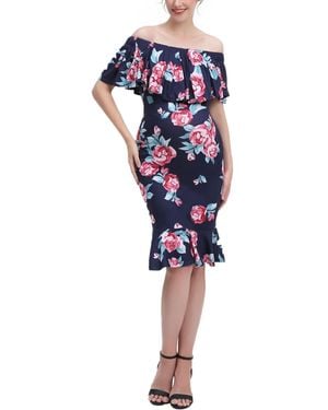 Kimi + Kai Kimi + Kai Maternity Floral Print Nursing Mermaid Dress - Blue