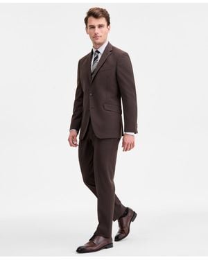 Kenneth Cole Techni-cole Slim-fit Stretch Suit - Brown