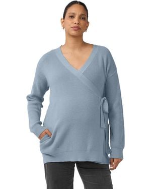 Ingrid & Isabel Ingrid + Isabel Ribbed Knit Crossover Nursing Cardigan - Blue