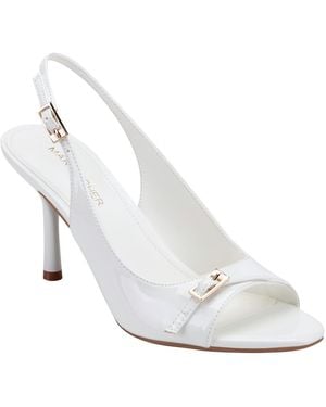 Marc Fisher Paza Slingback Stiletto Dress Sandals - White