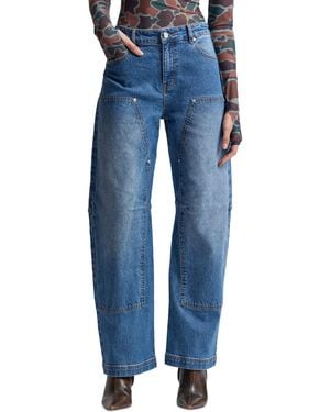 Avec Les Filles Mid-rise Curved-leg Jeans - Blue