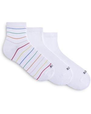 Hue 3 Pack Super Soft Cropped Socks - White