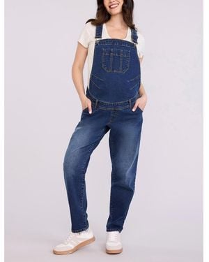 Motherhood Maternity Relaxed Fit Maternity Denim Overall - Blue