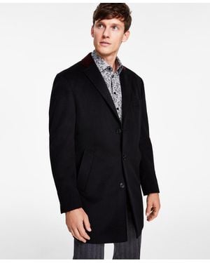 Tallia Men Wool Blend Overcoats - Black