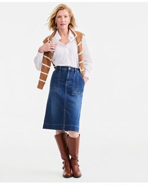 Style & Co. Denim Utility Skirt - Blue