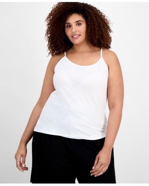 Aveto Trendy Plus Size Tank Top - White