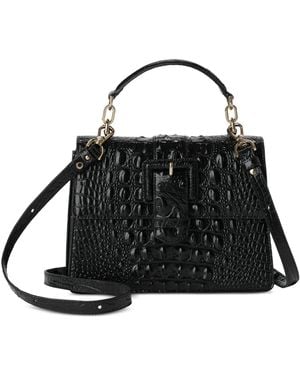 Brahmin Small Hallie Melbourne Leather Satchel - Black