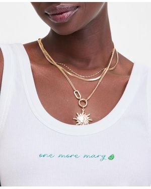 On 34th Embroidered "oui" Tank Top - White