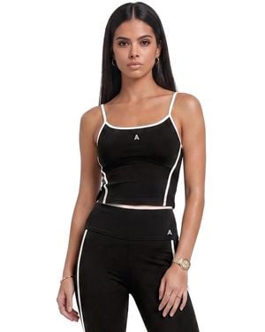 Alpenhaus Bernin Racerback Scoop-neck Crop Tank - Black