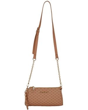 Bebe Adela Monogram Baguette Crossbody Bag - Natural