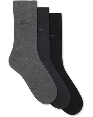 BOSS Combed Cotton-blend Socks - Black