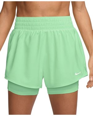 Nike One Dri-fit High-waist 2-in-1 Shorts - Green