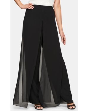 Alex Evenings Wide Leg Carwash Pant - Black