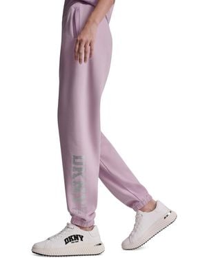 DKNY 1989 Rhinestone Logo High-rise Relaxed sweatpants - Purple