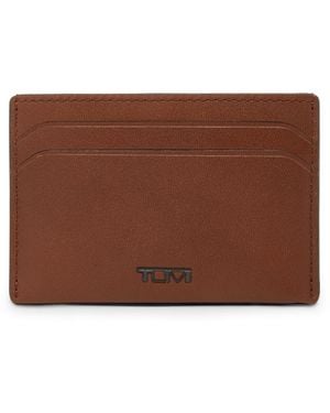 Tumi Nassau Slim Card Case Leather Wallet - Brown