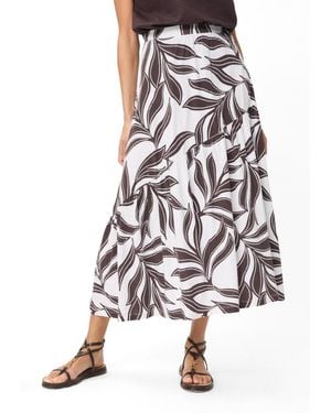 Olsen Dotted Leaf Skirt - White