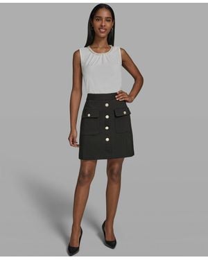 KARL LAGERFELD Woven Mini Skirt - Black