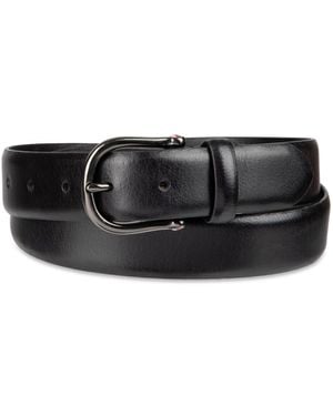 Tommy Hilfiger Nautical Feather Edge Leather Belt - Black