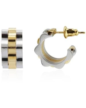Rebl Jewelry Two-tone Stainless Steel huggie Earring - Metallic