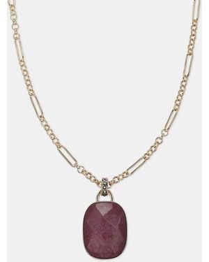 Anne Klein Stone Pendant Necklace - Red