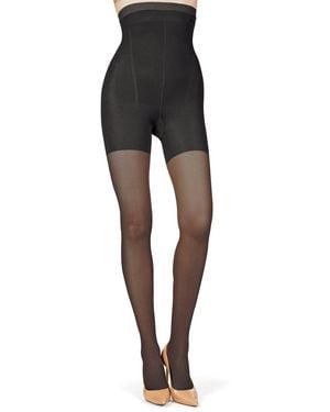 Memoi Bodysmoothers High Waisted Super Shaper Sheer Tights - Black