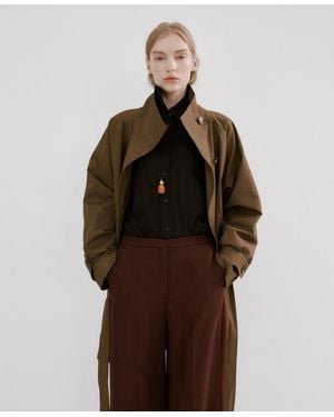 Mango High-waisted Lyocell Pants - Brown