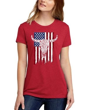 LA Pop Art Premium Blend Patriot Flag Word Art T-shirt - Red