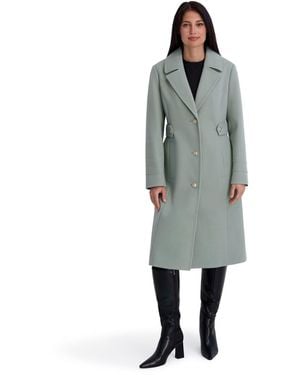 Kensie Faux Wool Walker With Button Front - Gray