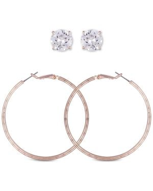 Guess Gold-tone 2-pc. Set Crystal Stud & Hoop Earrings - Multicolor