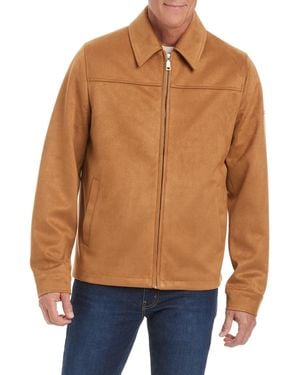 Vince Camuto Faux Suede Shirt Collar Hipster Jacket - Blue